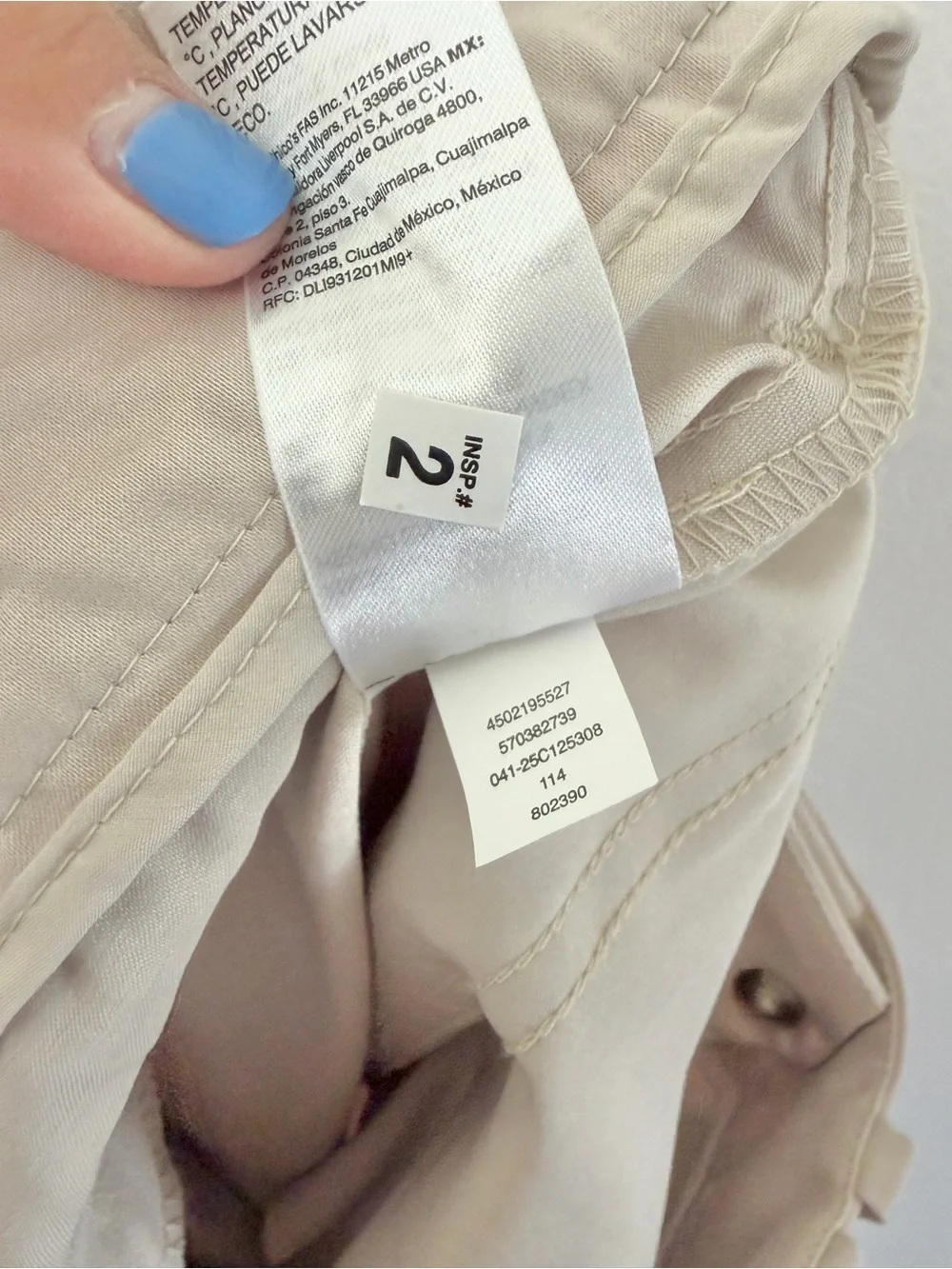 Chico’s Fly Front Sateen Cargo Pant In Smokey Taupe Size 4 NWT